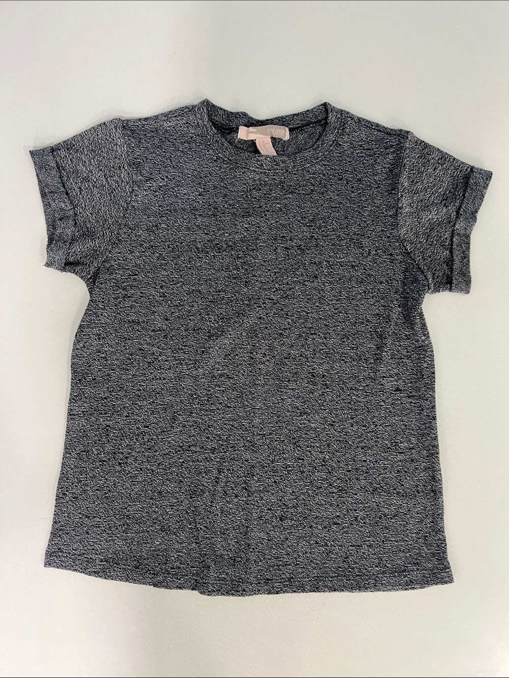 Forever 21 Classic Crewneck T-Shirt - Gray / Space Dye